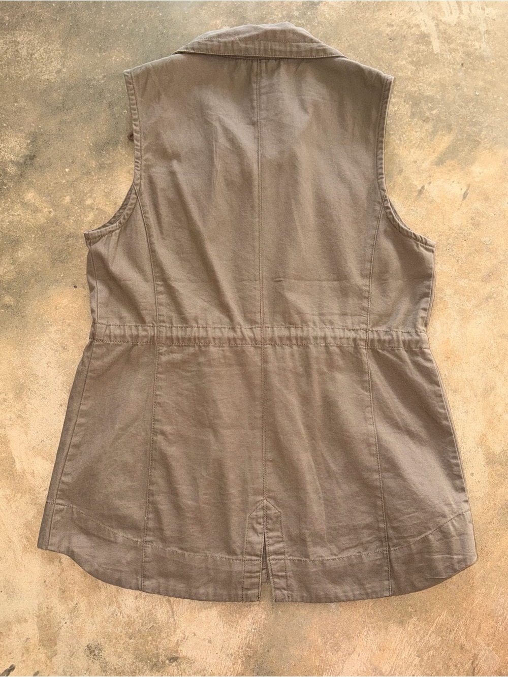 Sebby 100% Cotton Utility Cargo Vest Dark Olive Green Size M - Picture 2 of 11